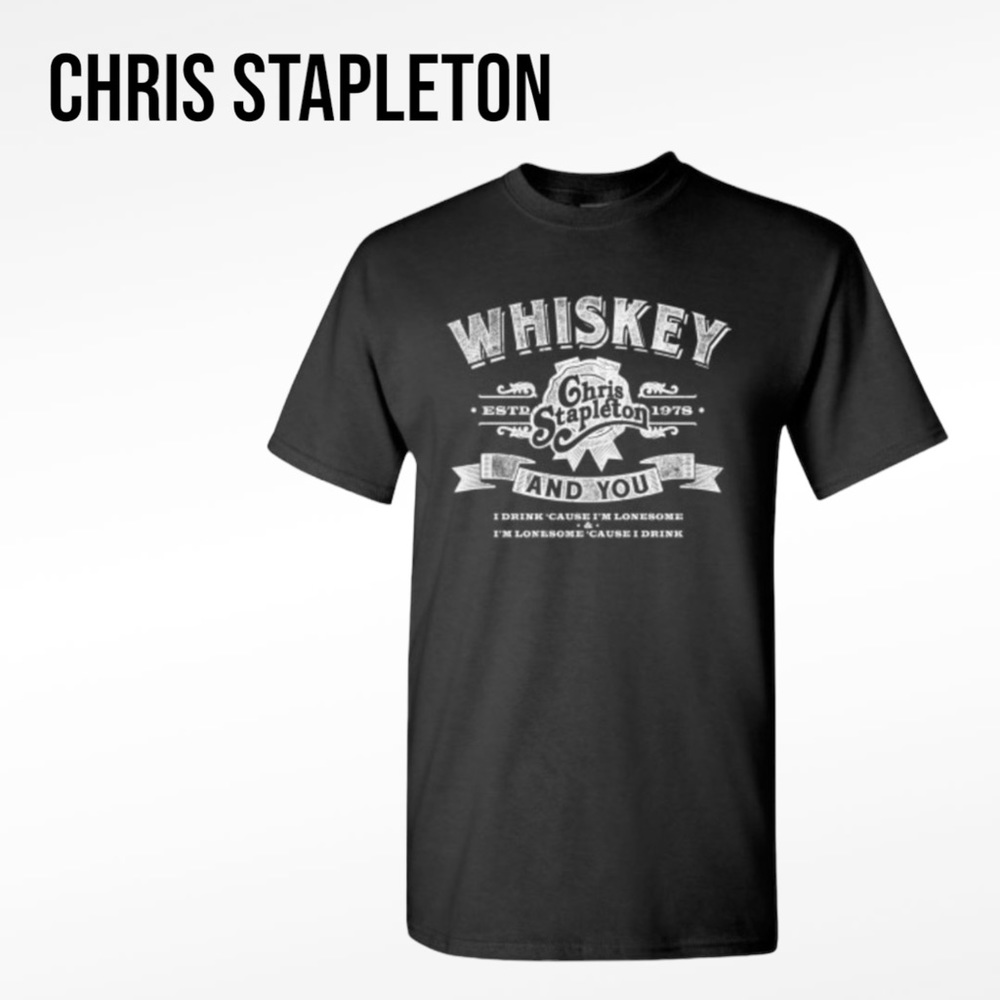 NWOT CHRIS STAPLETON The Whiskey & You T-Shirt UNISEX Tee Top MEDIUM